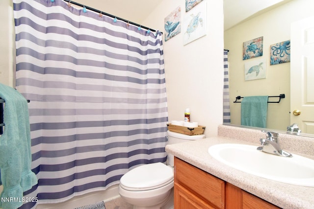 17711 Casita Ct, Reno, NV 89508 - bathroom featuring vanity, toilet, and a shower with curtain