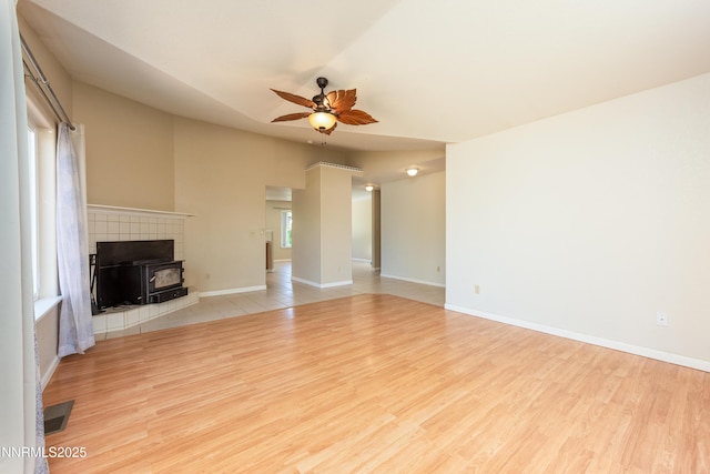 804 Bluerock Rd, Gardnerville, NV 89460 - unfurnished living room featuring ceiling fan and wood finished floors
