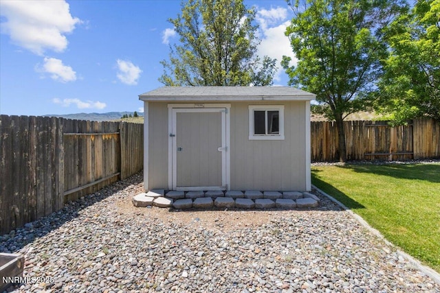 7250 Timber Ridge Ct, Reno, NV 89523 - view of shed featuring a fenced backyard