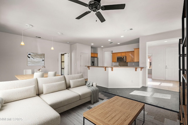 9195 Summertree Ct, Reno, NV 89523 - living room with ceiling fan, recessed lighting, and tile patterned flooring