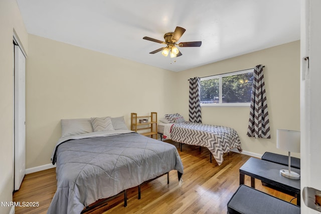 3310 Delna Dr, Sparks, NV 89431 - bedroom with wood finished floors, ceiling fan, and a closet