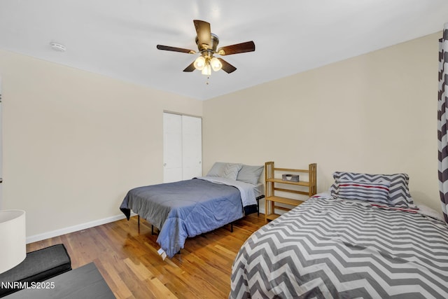 3310 Delna Dr, Sparks, NV 89431 - bedroom with wood finished floors, ceiling fan, and a closet