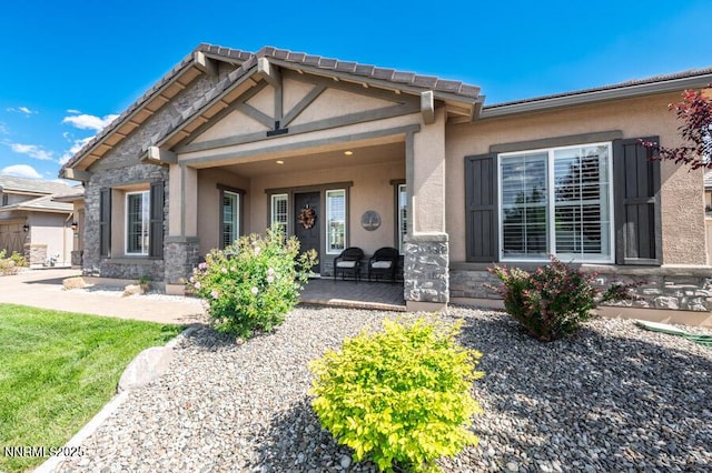 9800 Hafflinger Ln, Reno, NV 89521 - entrance to property featuring stucco siding and stone siding
