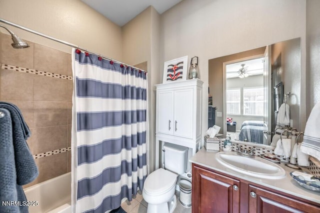 9800 Hafflinger Ln, Reno, NV 89521 - ensuite bathroom with vanity, shower / bath combo with shower curtain, and toilet