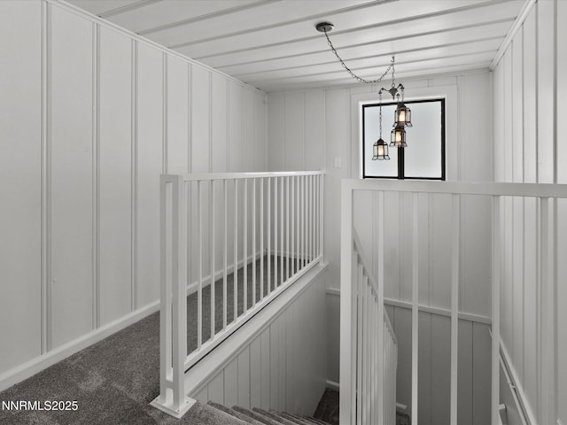605 Jerry Dr, Zephyr Cove, NV 89448 - stairway featuring carpet flooring and a decorative wall