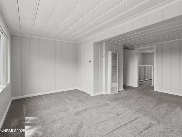 605 Jerry Dr, Zephyr Cove, NV 89448 - unfurnished room with a heating unit, carpet floors, and ornamental molding