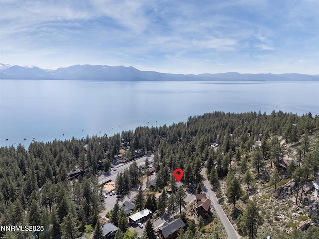 605 Jerry Dr, Zephyr Cove, NV 89448 - aerial view of a water and mountain view and a forest