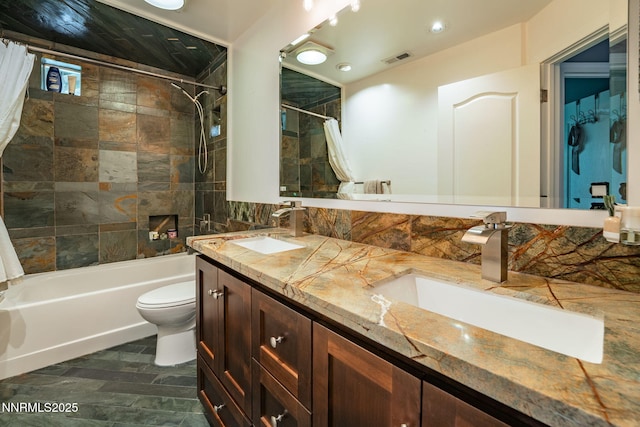 1500 Backer Way, Reno, NV 89523 - full bathroom featuring shower / bathtub combination with curtain, double vanity, and recessed lighting