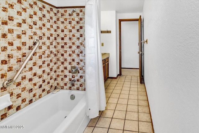 1809 Franklin Rd, Carson City, NV 89706 - bathroom with tile patterned floors, shower / tub combo with curtain, and vanity