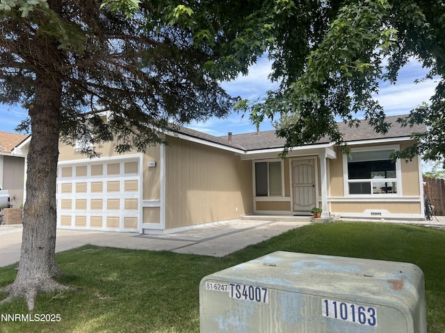 7785 Crystal Shores Dr, Reno, NV 89506 - ranch-style home with an attached garage, driveway, and a shingled roof