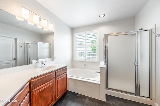 2978 Fox Trail Dr, Reno, NV 89523 - full bathroom featuring a stall shower, vanity, and a garden tub