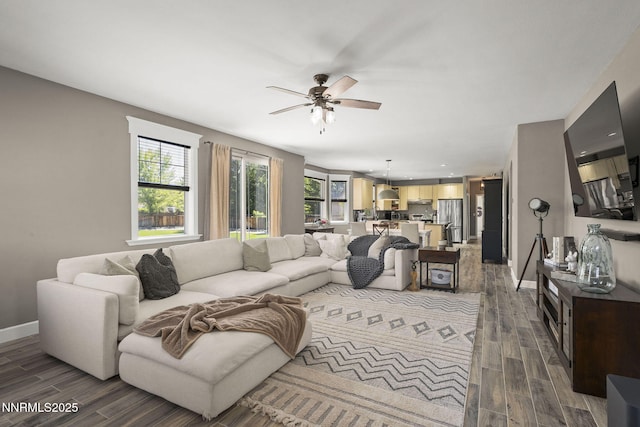 3128 Wild Iris Ct, Sparks, NV 89436 - living room featuring ceiling fan and wood finished floors
