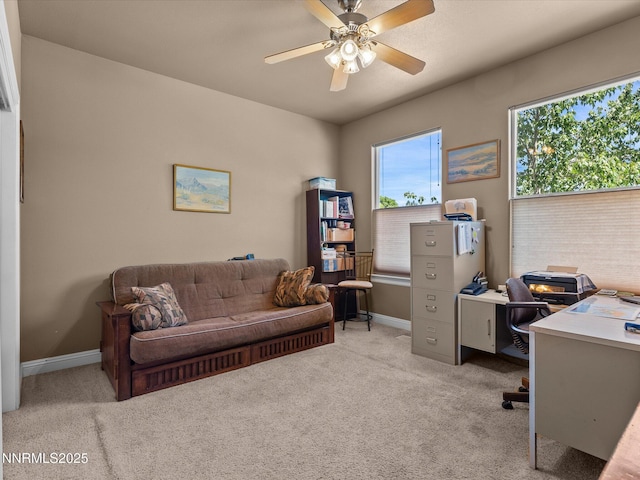 4903 Killdeer Rd, Carson City, NV 89701 - carpeted home office featuring ceiling fan and baseboards