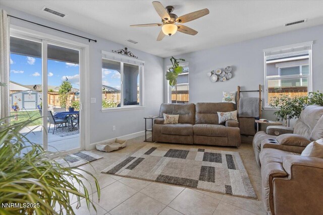 7324 Continuum Dr, Reno, NV 89506 - living room featuring a ceiling fan and light tile patterned floors