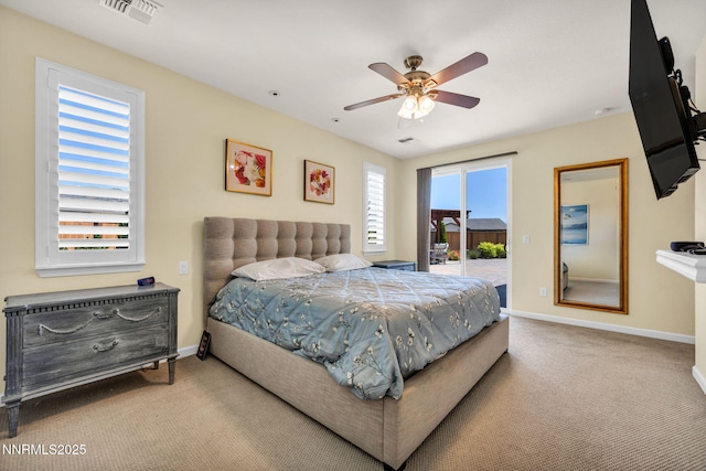 2222 Nasrullah Ln, Reno, NV 89521 - carpeted bedroom with access to exterior and ceiling fan
