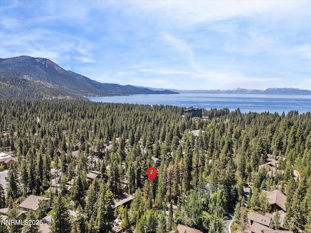 275 Deer Ct, Incline Village, NV 89451 - drone / aerial view of a forest and a water and mountain view