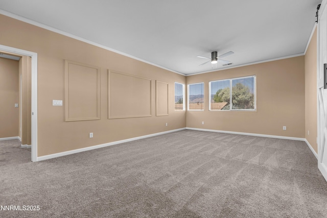 10509 Yuba Ct, Reno, NV 89521 - carpeted spare room with crown molding and a ceiling fan