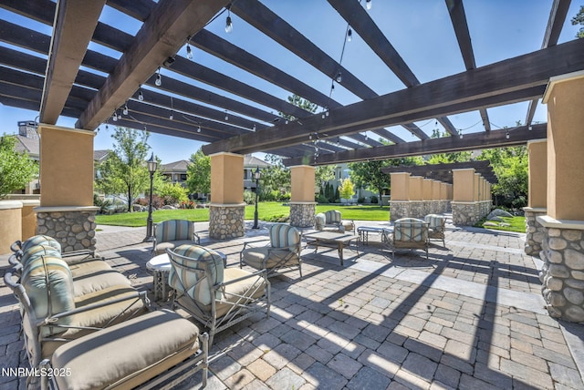 9900 Wilbur May Pkwy Apt 5102, Reno, NV 89521 - view of patio with an outdoor hangout area and a pergola