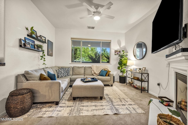 9900 Wilbur May Pkwy Apt 5102, Reno, NV 89521 - carpeted living area featuring ceiling fan and baseboards