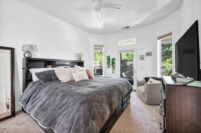 9900 Wilbur May Pkwy Apt 5102, Reno, NV 89521 - bedroom featuring light carpet, access to exterior, and ceiling fan