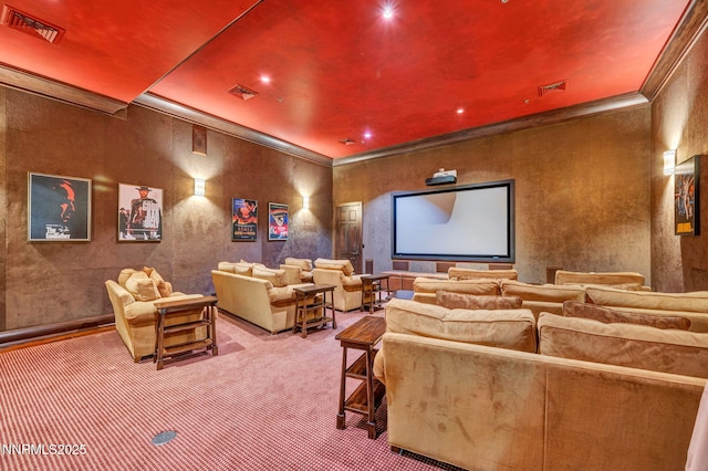 9900 Wilbur May Pkwy Apt 5102, Reno, NV 89521 - carpeted cinema room featuring ornamental molding