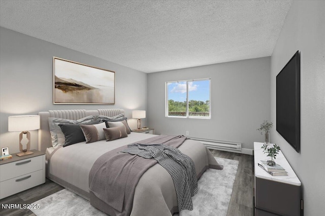 2090 Highview Ct Unit 7, Reno, NV 89512 - bedroom with wood finished floors, a baseboard radiator, and a textured ceiling