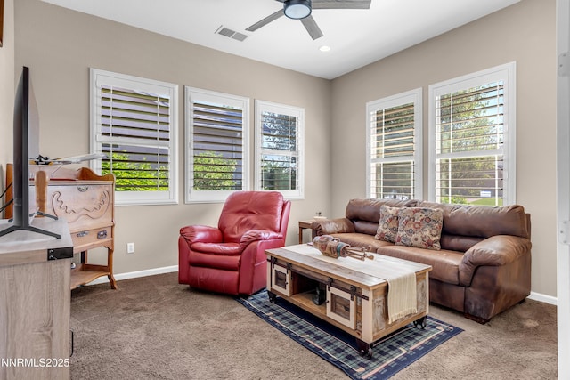 4883 Brunello Dr, Sparks, NV 89436 - carpeted living area with ceiling fan and baseboards