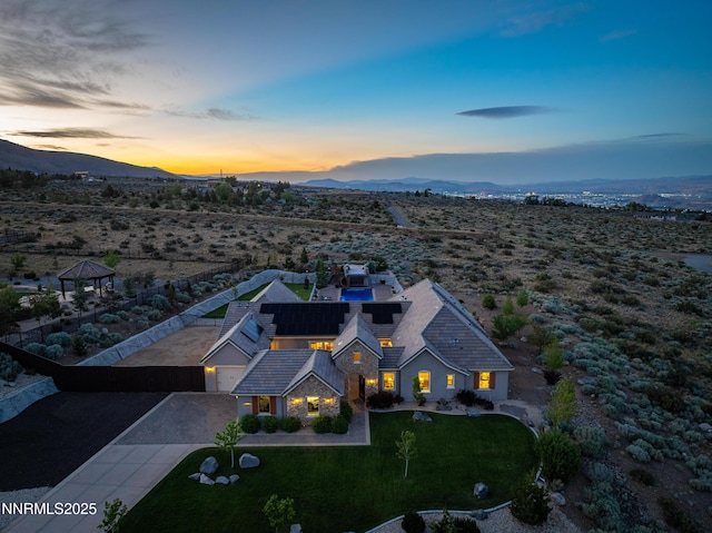5427 Salmon River Ct, Reno, NV 89511 - aerial view at dusk of a mountain view