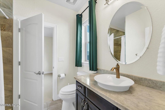 1636 Robb Dr, Carson City, NV 89703 - bathroom with vanity, tile patterned floors, and a shower with shower curtain