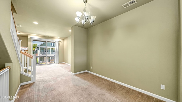 225 Gramercy Ln, Reno, NV 89509 - carpeted spare room with a chandelier and recessed lighting