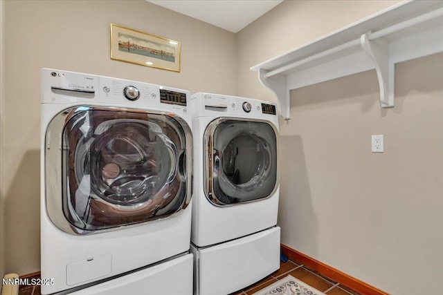 1263 Hidden Woods Dr, Zephyr Cove, NV 89413 - washroom with washer and dryer and tile patterned floors