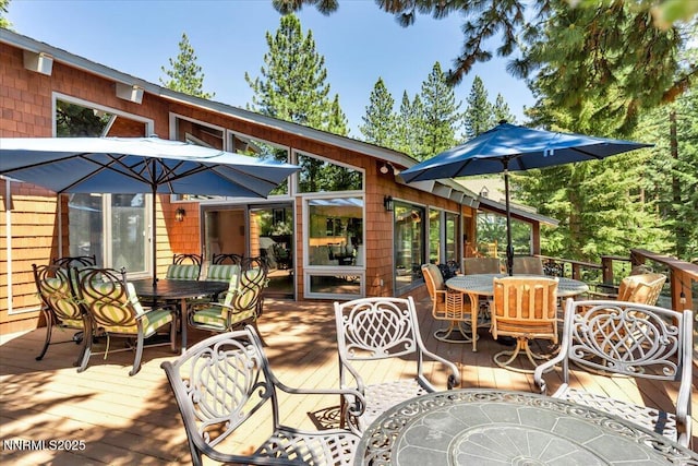 1263 Hidden Woods Dr, Zephyr Cove, NV 89413 - view of patio with outdoor dining space and a deck