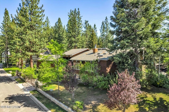 1263 Hidden Woods Dr, Zephyr Cove, NV 89413 - view of front of home featuring a chimney