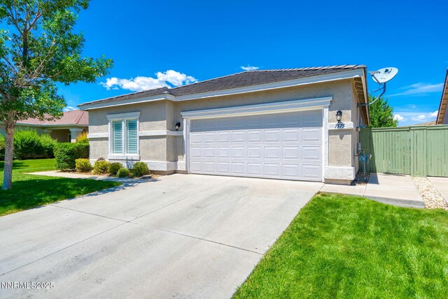 1575 Canyonlands Ct, Reno, NV 89521 - ranch-style house featuring stucco siding, concrete driveway, and a garage