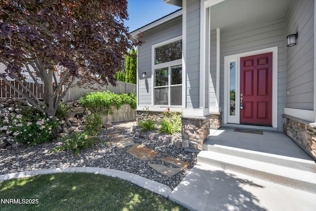 6161 Wycliffe Cir, Reno, NV 89519 - property entrance featuring stone siding