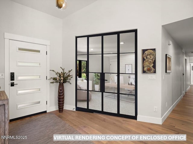 10594 Dixon Ln, Reno, NV 89511 - entryway with wood finished floors and a towering ceiling