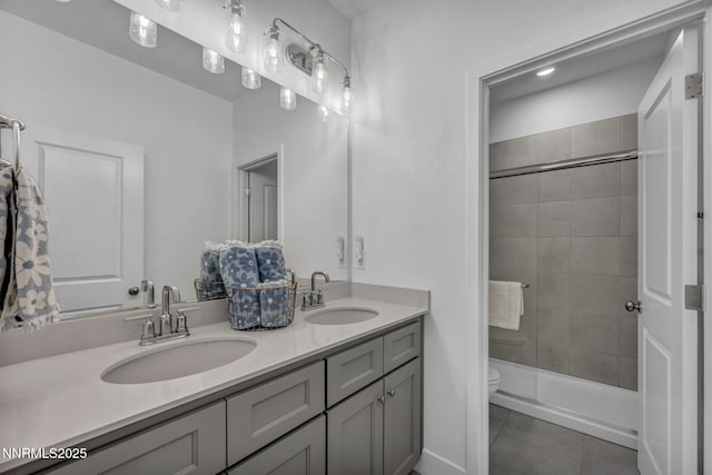 1250 Hubble Ln, Carson City, NV 89705 - full bath featuring double vanity, tile patterned floors, and a tile shower