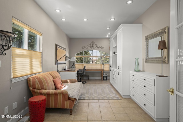 4374 Cullen Ct, Reno, NV 89519 - sitting room featuring recessed lighting, a desk, and light tile patterned flooring
