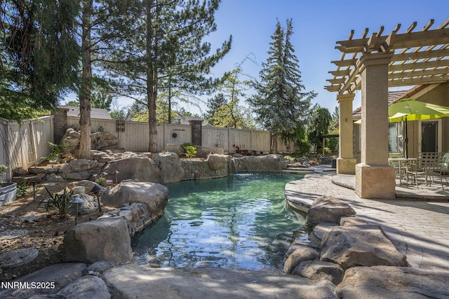 4374 Cullen Ct, Reno, NV 89519 - view of pool with a pergola and a fenced backyard