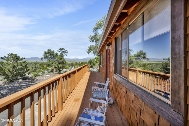 187 Jeannie Ln, Gardnerville, NV 89460 - wooden terrace with a mountain view