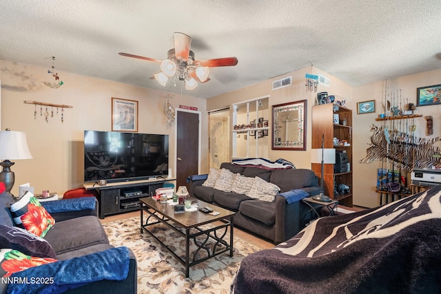 2455 Coppa Way, Sparks, NV 89431 - living area with ceiling fan and a textured ceiling