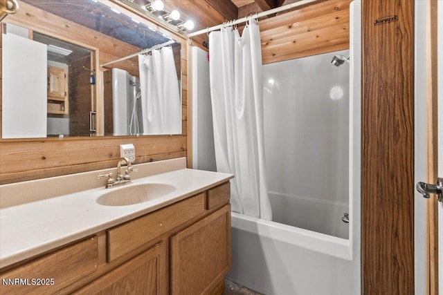650 Tumbleweed Cir, Incline Village, NV 89451 - bathroom featuring vanity and shower / tub combo with curtain