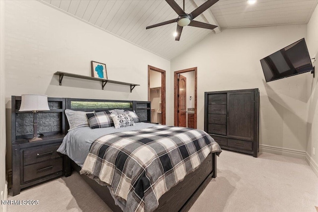 2550 Old Waverly Ct, Sparks, NV 89436 - bedroom with light carpet, wood ceiling, and ceiling fan