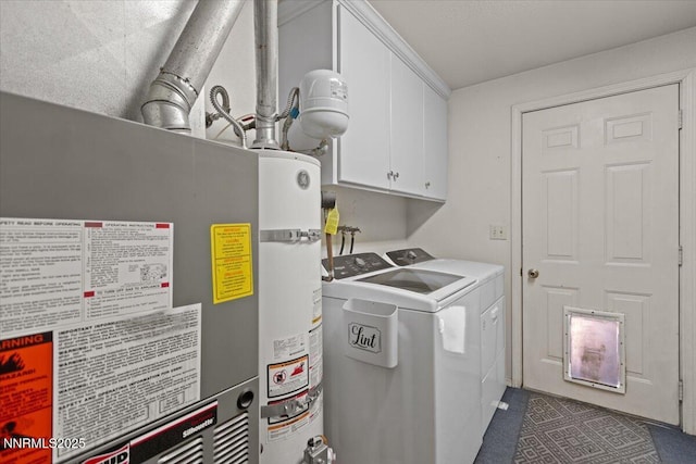 1510 E Slide Mountain Dr, Carson City, NV 89706 - laundry room with cabinet space, independent washer and dryer, and gas water heater