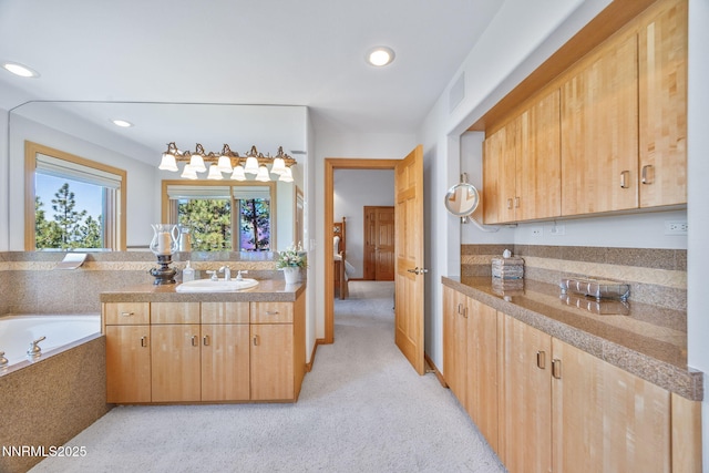 187 Yellow Jacket Rd, Glenbrook, NV 89413 - full bath with vanity, a bath, and recessed lighting