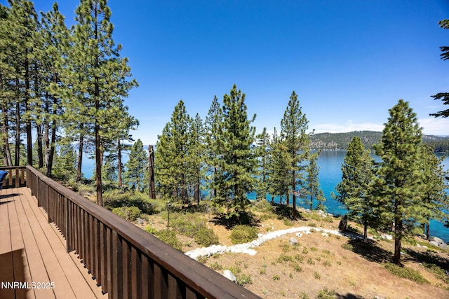 187 Yellow Jacket Rd, Glenbrook, NV 89413 - wooden deck with a water view