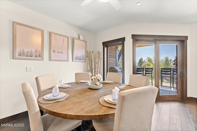 17 Beach Club Dr # 213, Stateline, NV 89449 - dining space with light wood finished floors and ceiling fan