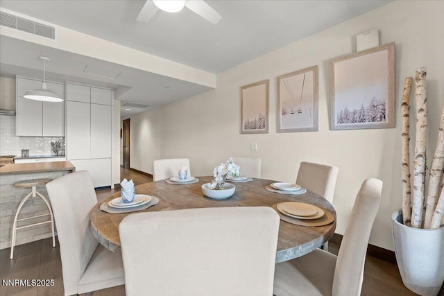 17 Beach Club Dr # 213, Stateline, NV 89449 - dining space featuring a ceiling fan and wood finished floors