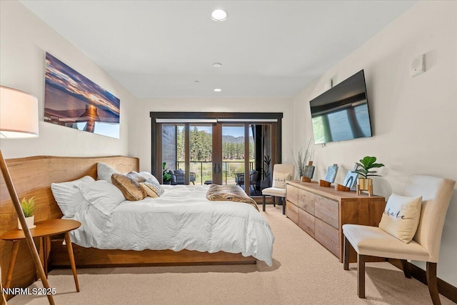 17 Beach Club Dr # 213, Stateline, NV 89449 - bedroom featuring access to exterior, carpet, and recessed lighting