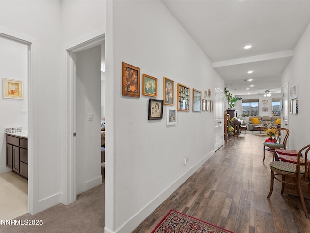 2217 Millville Dr, Spanish Springs, NV 89441 - corridor with recessed lighting and wood finished floors